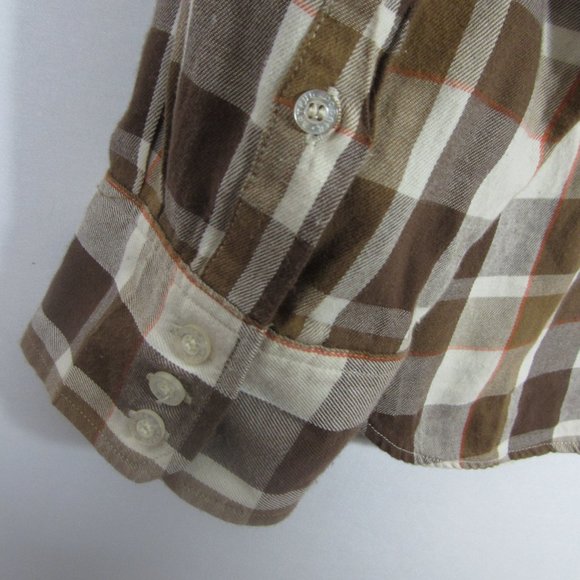 New Artful Dodger Mens 4XL Brown Plaid 100% Cotton LS Button Front Shirt - Picture 5 of 14